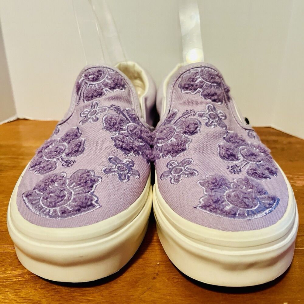 Vans Emma Mulholland On Holiday Classic Slip-On M 4 W 5.5 Purple Floral Chenille - Picture 5 of 9
